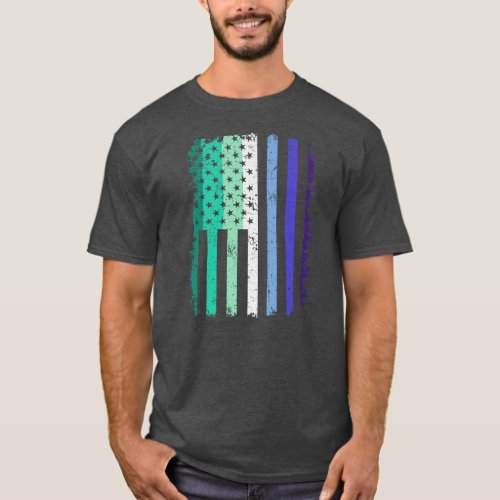 Gay Men Pride US American Flag Love Wins LGBT T_Shirt