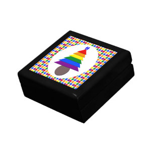 Gay Men Rainbow Christmas Tree and Presents Gift Box