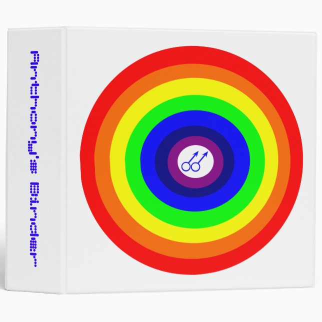 Gay Men Round Rainbow Customizable Avery Binder (Front/Spine)