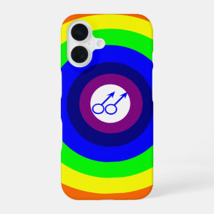 Gay Men Round Rainbow iPhone 16 Case
