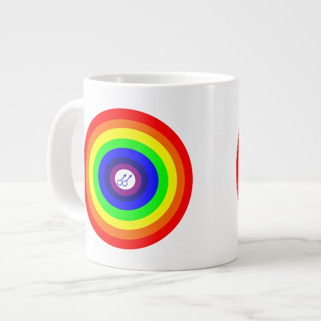 Gay Men Round Rainbow Mug (Front Left)