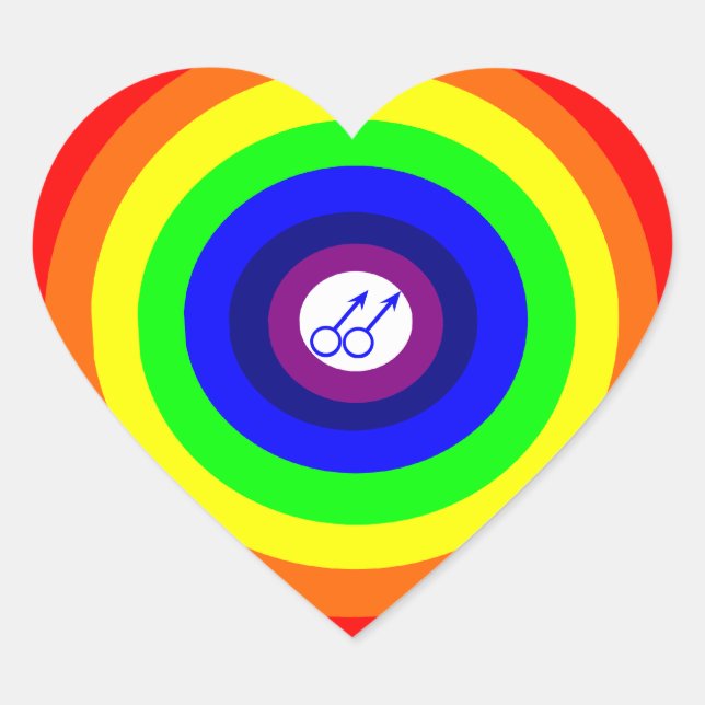 Gay Men Round Rainbow Sticker (Front)