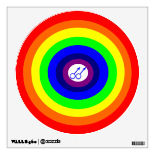 Gay Men Round Rainbow Wall Decal
