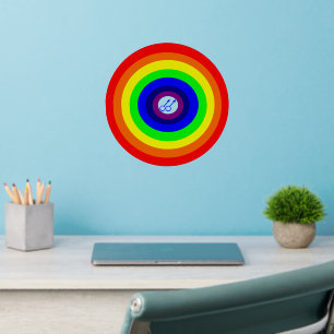 Gay Men Round Rainbow Wall Decal