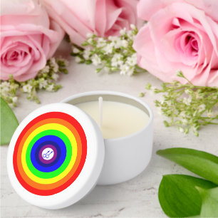Gay Men Round Rainbow Wedding Mini Candle Favors