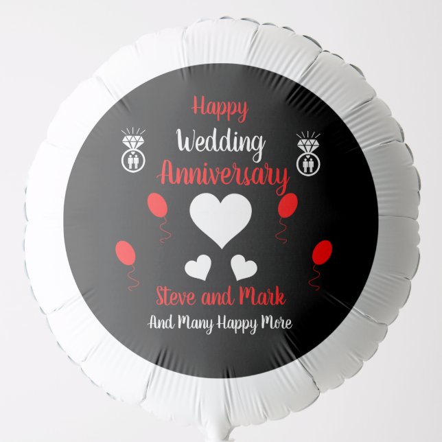 Gay Men Wedding Anniversary  Balloon (Front)