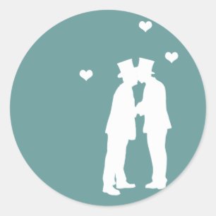 Gay Men Wedding Classic Round Sticker