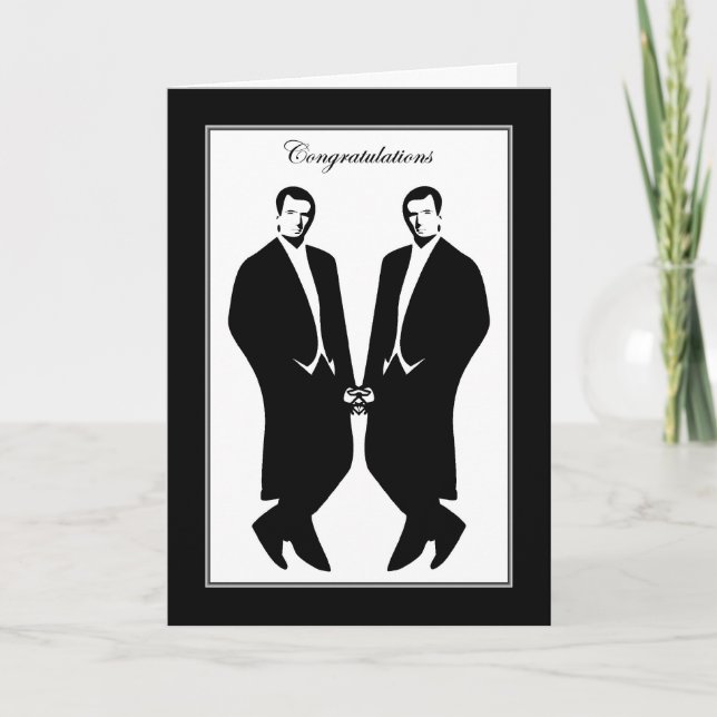 Gay Men Wedding Congratulations Commitment Male Card (Front)