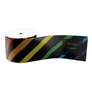 Gay Men Wedding Elegant Rainbow Grosgrain Ribbon
