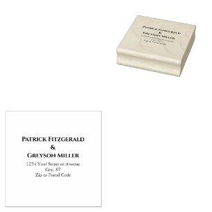 Gay Men Wedding Elegant Rainbow Rubber Stamp