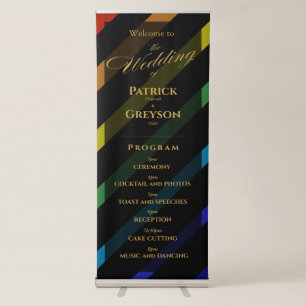 Gay Men Wedding Elegant Rainbow Welcome Retractable Banner