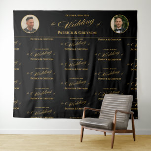 Gay Men Wedding Step and Repeat Photo Backdrop