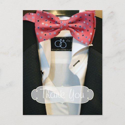 Gay Men Wedding Thank You Postcard