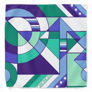 Gay Men's Pride Abstract Geometric Blue Green Bandana