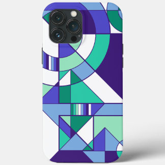 Gay Men's Pride Abstract Geometric Blue Green iPhone 13 Pro Max Case
