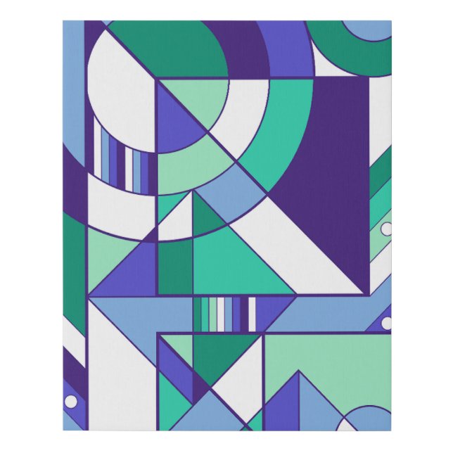 Gay Men's Pride Abstract Geometric Blue Green Faux Canvas Print (Front)