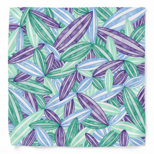 Gay Men's Pride Abstract Zen Flower Petals Blue Bandana