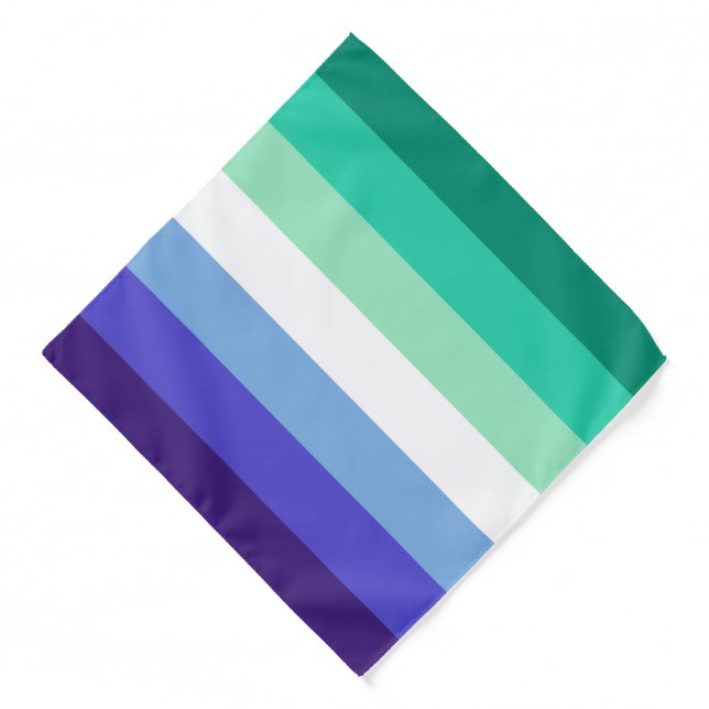 Gay Mens Pride Flag (Azure & Blue) Bandana (Front)