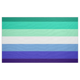 Gay Mens Pride Flag (Azure & Blue) Fabric