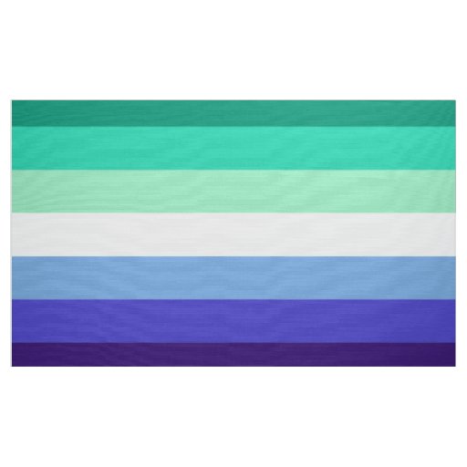 Gay Mens Pride Flag (Azure & Blue) Fabric