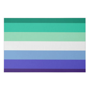 Gay Mens Pride Flag (Azure & Blue) Faux Canvas Print