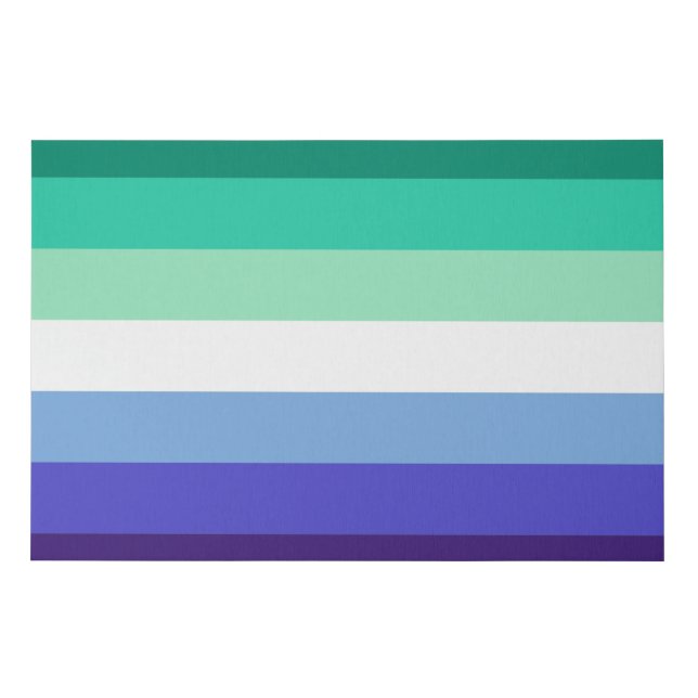 Gay Mens Pride Flag (Azure & Blue) Faux Canvas Print (Front)