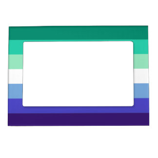 Gay Mens Pride Flag (Azure & Blue) Magnetic Frame