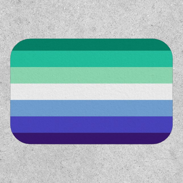 Gay Mens Pride Flag (Azure & Blue) Patch (Front)