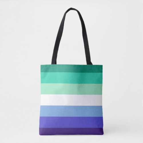 Gay Mens Pride Flag Azure  Blue Tote Bag