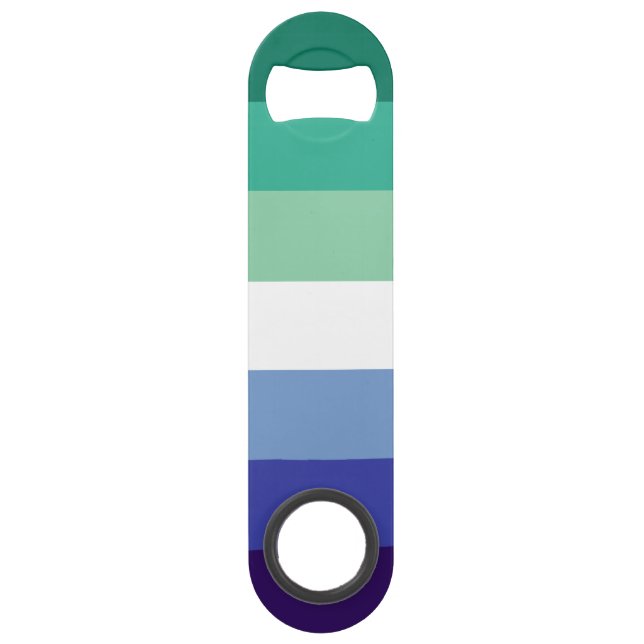 Gay Men's Pride, Striped Print, LGBTQ PRIDE Bar Key (Front)