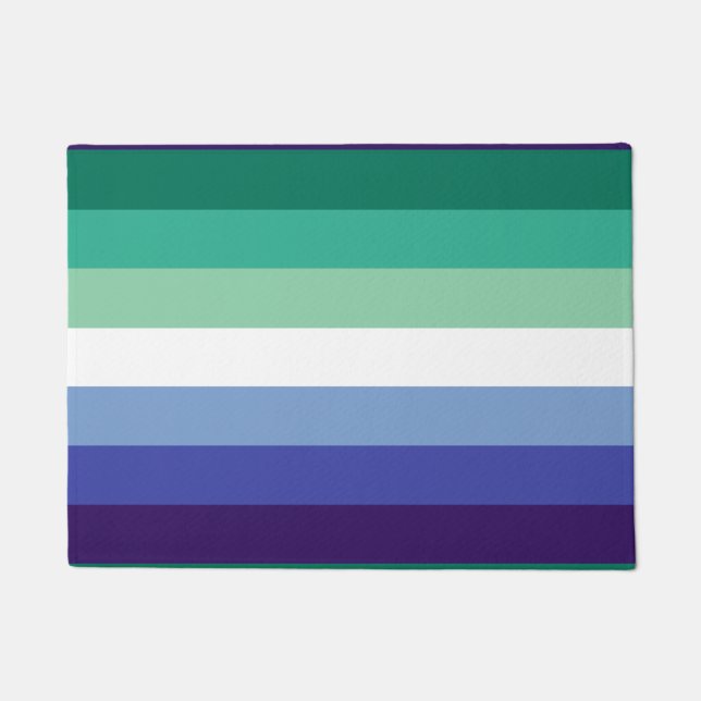 Gay Men's Pride, Striped Print, LGBTQ PRIDE Doormat (Front)