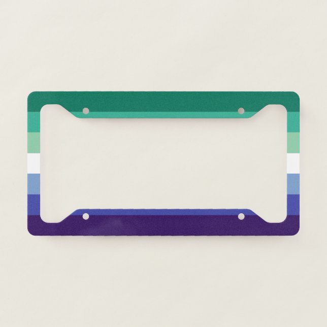 Gay Men's Pride, Striped Print, LGBTQ PRIDE License Plate Frame (Front)