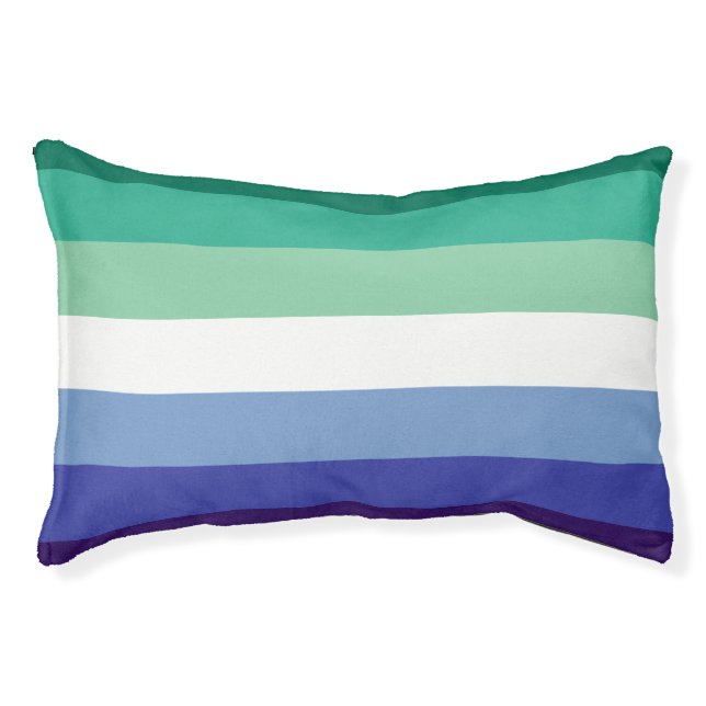 Gay Men's Pride, Striped Print, LGBTQ PRIDE Pet Bed (Front)