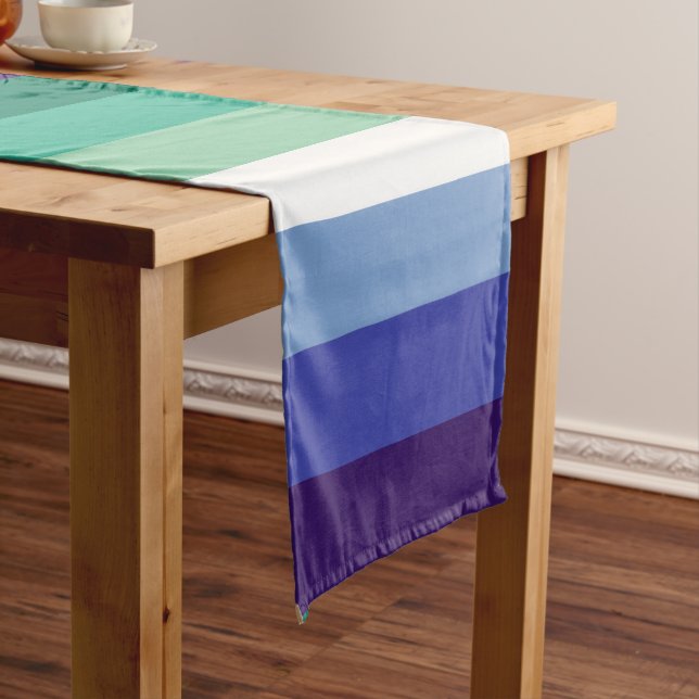 Gay Men's Pride, Striped Print, LGBTQ PRIDE Short Table Runner (In Situ)