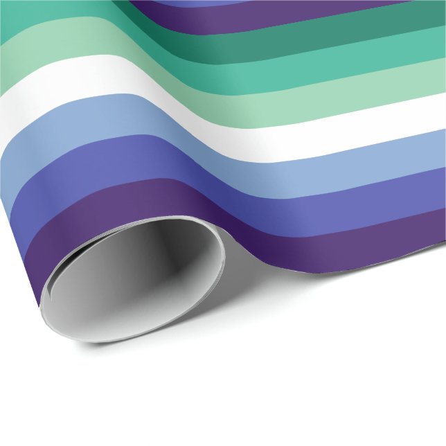 Gay Men's Pride, Striped Print, LGBTQ PRIDE Wrapping Paper (Roll Corner)