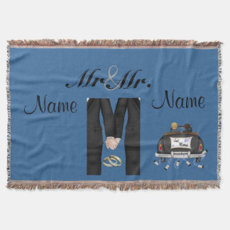 Gay Men's Wedding GIft Blanket Throw Custom