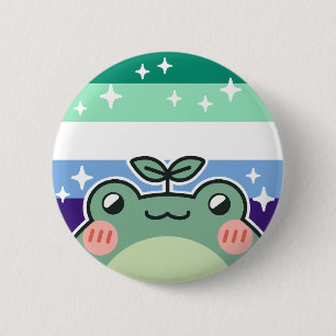 Gay MLM LGBT Pride Flag Frog Button