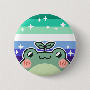 Gay MLM LGBT Pride Flag Frog Button