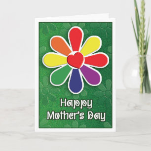 Gay Mothers Day Cards - Pride Flower