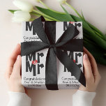 Gay Mr And Mr Bold Personalized Modern Wedding Wrapping Paper<br><div class="desc">Mr and Mr Gay Wedding gift wrap paper .. perfect for the two grooms .. mister and mister bold font with heart detail in red white and black from Ricaso</div>