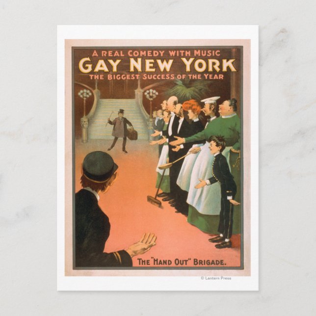 Gay New YorkRich Gentleman Theatre Poster Postcard (Front)