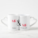 Gay Newlyweds Mr and Mr Personalized Wedding Gift Coffee Mug Set<br><div class="desc">Just the thing for newly wed gay couples a cute pair of love mugs which can easily be customized with the couples initials and the date of their marriage. A special wedding gift and keepsake of their wedding day and so cute with two pink flamingo birds dressed as the grooms...</div>