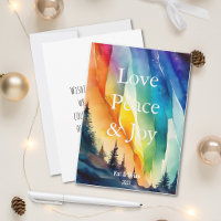 Gay Northern Lights Watercolor Christmas