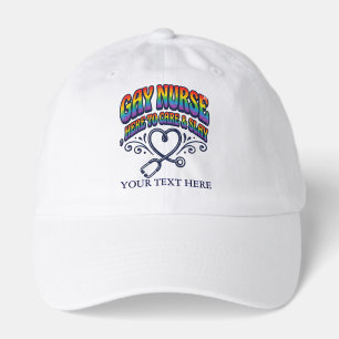 Gay Nurse Rainbow Pride Personalized Gift Hat