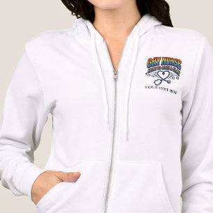 Gay Nurse Rainbow Pride Personalized Gift Hoodie