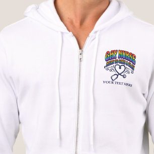 Gay Nurse Rainbow Pride Personalized Gift Hoodie