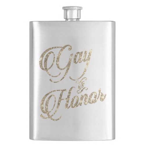 Gay of Honor  Gold Bridal Party Custom Keepsake Flask
