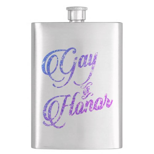 Gay of Honor  Ombre Blue Pink Purple Keepsake Flask