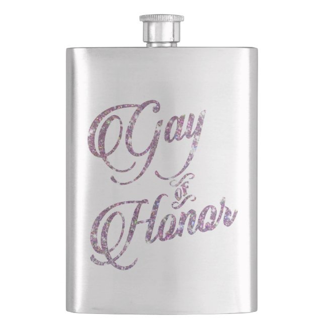 Gay of Honor | Ombre Blue Pink Purple Keepsake Flask (Front)