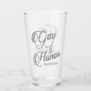 Gay of Honor Silver Bridal Party Custom Keepsake Glass